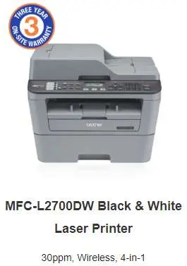 Brother MFC-L2700DW Black & White Laser Printer